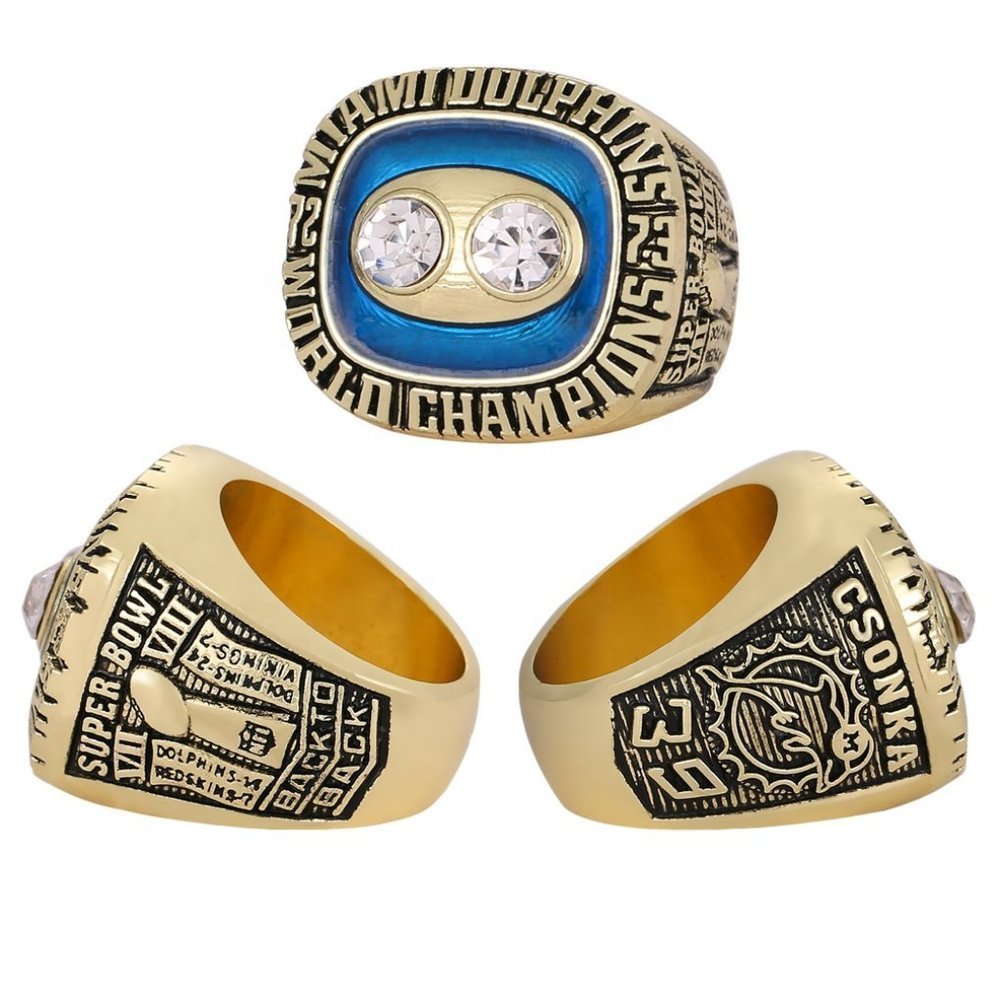 Miami Dolphins Championship Ring Fan Edition Super Bowl Gold Csonka 1974